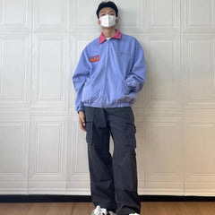 HEARUJOY  -  Retro Purple Spring Jackets Men Women Bomber Spring Autumn Loose Harajuku Varsity Coats Zip Up Street Unisex Hip Hop Outwear New