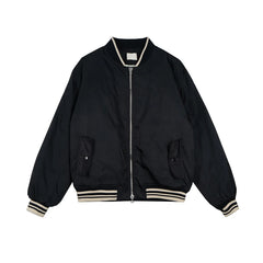 Hearujoy Streetwear Solid Color Back Zipper Nylon Cotton Jacket for Men Winter Stand Neck Thick Outwear Windbreaker Bomber Jacket