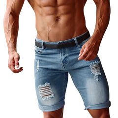 HEARUJOY  -  Trendy Jeans For Man Original Casual Shorts Spring Mens Pocket Sports Summer Bodybuilding Denim Short Pants Jeans джинсы Baggy