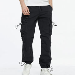 HEARUJOY  -  Autumn Men Fashion Casual Pants Men Streetwear Cargo Pants Elastic Waist Silm Joggers Pants Men Bunched Foot Assault Pants