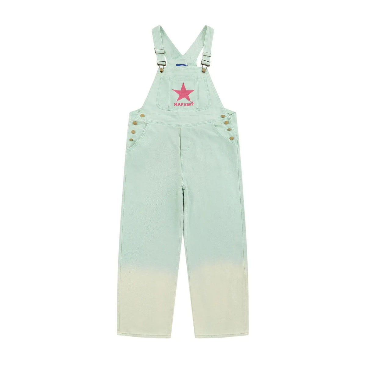 HEARUJOY  -  Tie Dye Gradient Star Embroidered Denim Overalls For Men And Women Loose Casual Suspender Jumpsuit Streetwear Jeans Trousers