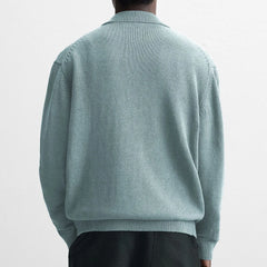 HEARUJOY  -  Spring And Autumn New Men's Knitted Long-Sleeved Jacket Korean Retro Fashion Trend Casual Simple Loose Breathable Men's Tops