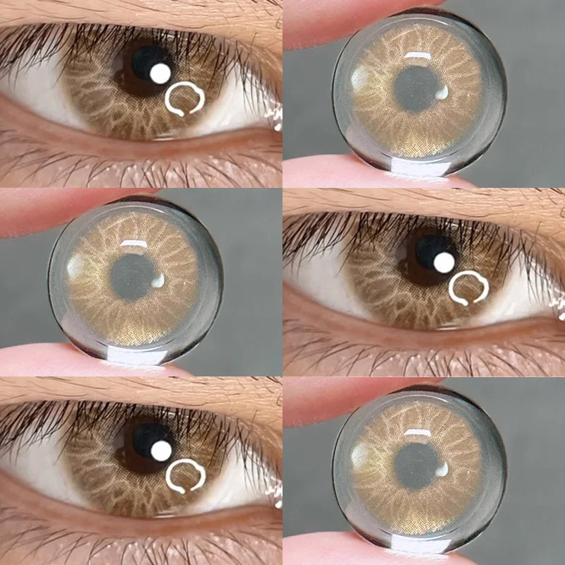 YICKYUE  -  1pair Gray Color Contact Lenses Softlens for Eyes Lenses Cosmetic Eyecontacts fast shipping Yearly Use