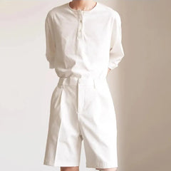HEARUJOY  -  Summer New Men's Thin Solid Color Shorts Korean Style Fashion Trend Leisure Simple Loose Breathable Business Daily Men's Bottoms