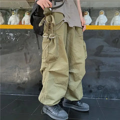 Hearujoy Techwear Cargo Pants for Men Black Trousers Male Jogging Korean Casual Japanese Streetwear Hip Hop Safari Style Pocket