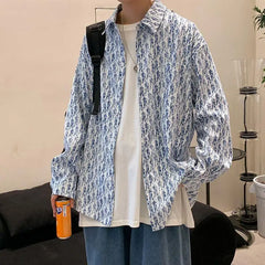 HEARUJOY  -  Printed Shirt Men's Long-sleeved Trendy Casual Jacket Couple Wear