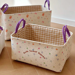 YICKYUE  -  Cute Cartoon Thick Fabric Storage Basket, Washable Organizer for Home Living Room, Toys Clothes Snack Storage Bin