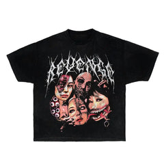Hearujoy American Harajuku Realistic Style UZI Submachine Gun Printed Short-sleeved Women's Spring New Street Y2K Trendy Funny T-shirt