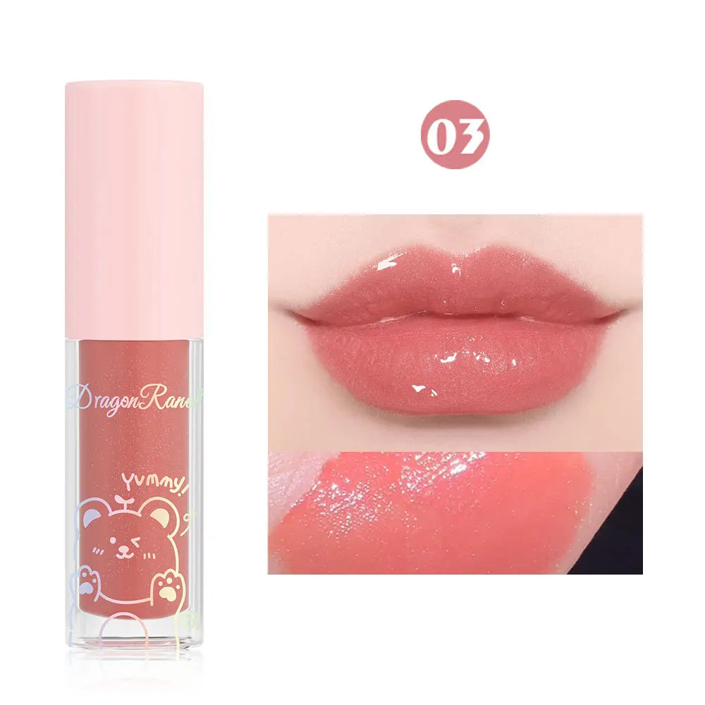 YICKYUE  -  Jelly Moisturizing Glitter Lip Oil Watery Shine Lip Gloss Transparent Mirror Lip Glaze Long Lasting Diamond Lipstick Cosmetic