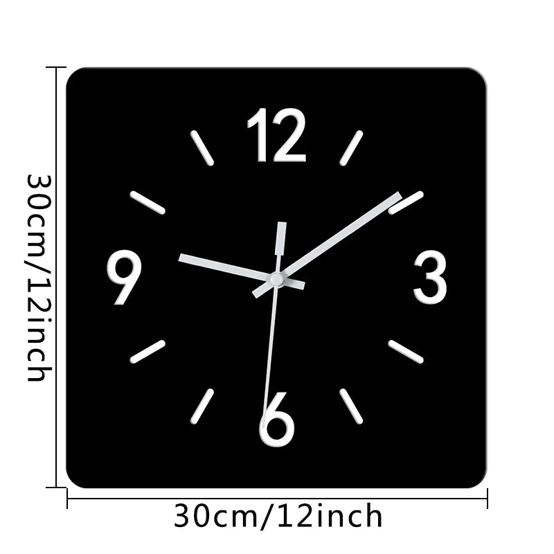 YICKYUE  -  Modern Simple Art Acrylic Square Wall Clock Silent Wall Clock No Ticking Living Room Bedroom Dining Room Decorative Wall Clock