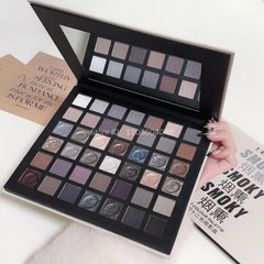 YICKYUE  -  Smoked Eye Shadow Plate Pearlescent Shimmer Eyeshadow Matte Glitter Pigment Waterproof Long Lasting Eye Makeup 42 Colors