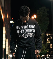 Hearujoy Round Neck Y2k Pullover Retro Gothic Hip Hop Letter Pattern Hot Diamond Double Layer Long Sleeved T Shirts Sweatshirt Streetwear