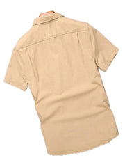 YICKYUE  -  Men's summer khaki denim short - sleeved shirt. Suitable for various occasions such as daily leisure and outdoor activities.