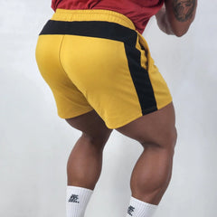 Hearujoy Mens Elastic Contrasting Color Casual Sports Shorts Genderless 2024 New Fitness Shaping Training Three-Point Trousers Unisex