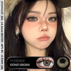 YICKYUE  -  1pair Color Contact Lenses with Eyes Natural Blue Contact Lenses Brown Pupils Beauty Gray Lenses Yearly Green Contacts
