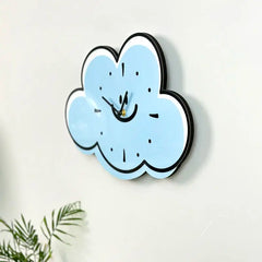 YICKYUE  -  Blue Cute Cloud Decoration Wall Clock Children's Room Bedroom Creative Clock Mute No Punch Clock Decoration