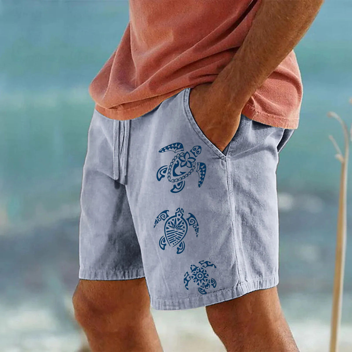 HEARUJOY  -  Men'S Boxers Sportswear Surfwear Gym Beach Shorts Men Cotton Shorts Resort 3d Printed Shorts Elastic Shorts Masculino Academia