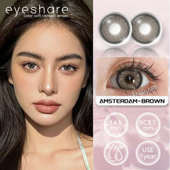 YICKYUE  -  1 Pair Green Colored Contact Lenses Gray Eyes Natural Blue Eyes Contact Lens Eye Makeup Beauty Beautiful Pupils