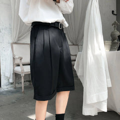 HEARUJOY  -  Summer Thin Five-Quarter Casual Pants Men's Japanese Sle Suit orts Student DK orm Pants High Waist Straight Leg Trousers