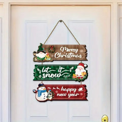 YICKYUE  -  2D Flat Decoration, 1 Set of 3pcs 2D Flat Christmas Ornament Hanging Set | Includes Santa Claus, Snowman, and Reindeer Designs