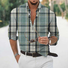 HEARUJOY  -  Loose Wrinkle-Free New Men'S Shirt Casual Men'S Loose Lapel Plaid Print Long Sleeve Cuffs Button Port Floral Shirt Ropa Hombre