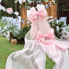 YICKYUE  -  Runtow Big Pink Bow Cloth Pendant ,Wedding Party Background Decor, Birthday Bridal Shower Chair Ornaments,Baby Shower