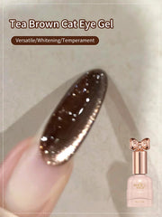 YICKYUE  -  10ml Cat Eye Gel Nail Polish Set 6 Pcs Magnetic Sparkle Diamond Glitter brown golden blue Velvet Ice Jelly Gel Polish