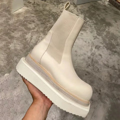 Hearujoy  Chelsea Boots Women Shoes Thick Sole Platform Leather Ankle Boots Casual Knight Shoe New Designer Shoes for Men Motorcycle Boots