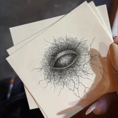 YICKYUE  -  Evil Eyes Temporary Tattoos for Woman Man Neck Gothic Art Demon Third Eye Fake Tattoo Scary Halloween Cosplay Tattoo Sticker