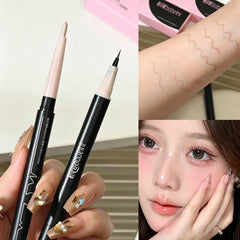YICKYUE  -  1 Pcs Double Head Lying Silkworm Eye Brightening Eyeliner Long Lasting Waterproof and Not Easy To Halo Dye Natural Eyes Makeup