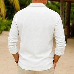 HEARUJOY  -  Spring Vintage Cotton Linen Shirts Men's Turn-Down Collar Solid Multi Pocket Patchwork Men Tops Long Sleeve Shirt Male Clothing