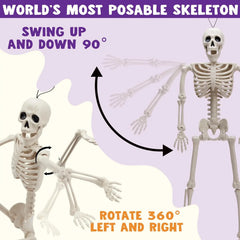 YICKYUE  -  4-8PCS Small Skeleton Decor Skeleton Halloween Decoration Outdoors 16in Body Posable Joints Hanging Skeleton for Halloween Decor