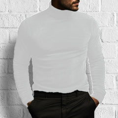 Hearujoy Mens Gold Velvet Turtleneck Casual Long-Sleeve Top Autumn Genderless Fashion Comfortable Simple Solid Color Tight T-Shirt Unisex