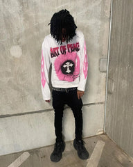 Hearujoy Harajuku Gothic Sweatshirt Streetwear Hoodie Y2k Tops Hip Hop Retro Skull Mens Womens Pullover Oversized Hoodie Hoodie Clothes