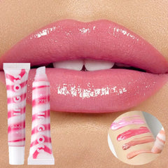 YICKYUE  -  Mirror Lip Glaze Moisturizing Jelly Water Light Glass Lip Gloss Hose 4 Colors Water Plump Lipstick Liquid Makeup Cosmetics 18ML