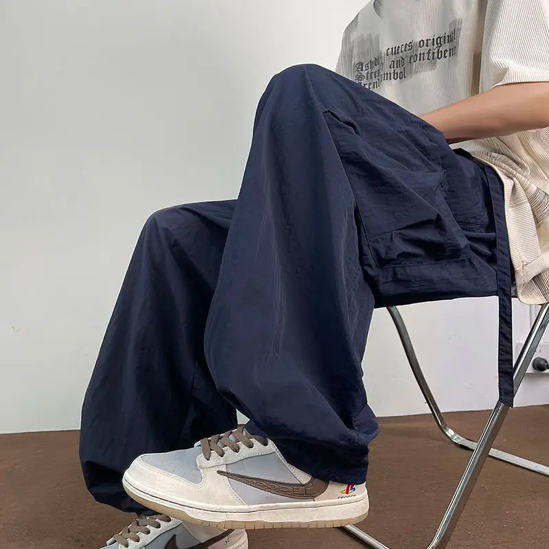 YICKYUE  -  American Workwear Pants Men Summer New Thin Trendy Loose Straight Casual