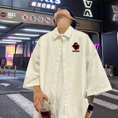 YICKYUE  -  Men's Oversized Shirts Fashion 5XL White Mens Blouse Anime Print Oversize Shirt Casual Wear Summer for Men New Clothing