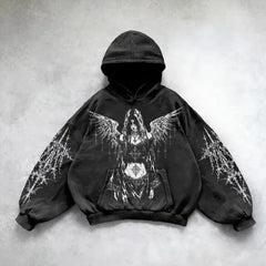 HEARUJOY  -  Y2k Hoodie New Leaf pattern Camouflage Loose Sweatshirt Mens Womens American Retro Street Hip Hop Streetwear Unisex Camo Hoodies