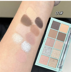 YICKYUE  -  10 Colors Eyeshadow Palette Purple Glitter Pearlescent Matte Nude Eye Shadow Shimmer Makeup Lasting Beauty Eye Cosmetics