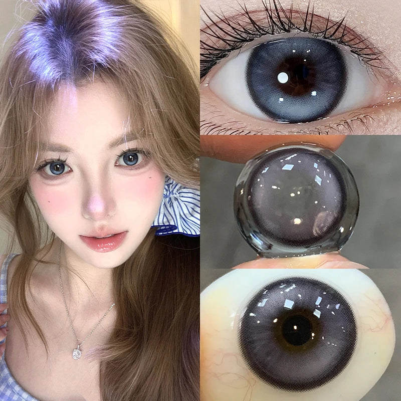 YICKYUE  -  1 Pair  Natural Blue Contact Lenses for Eyes With Prescription Colored Makeup Contacts Lenses Beauty Pupils Fast Delivery