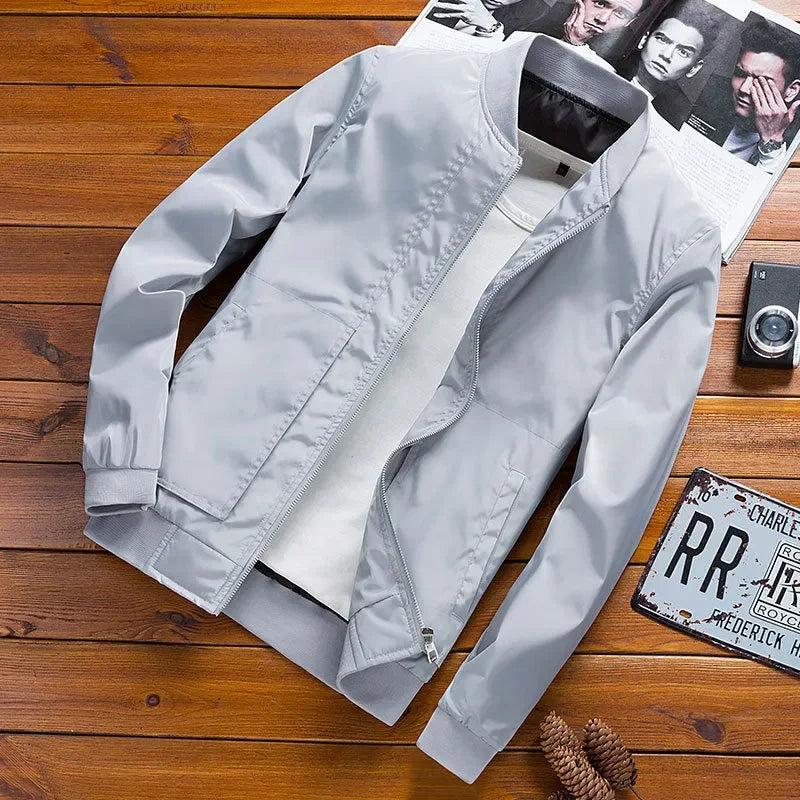 HEARUJOY  -  Men's Spring Autumn New Style Slim Fit Stand Collar Jacket Casual Youth Baseball Jacket Fashionable Versatile Top