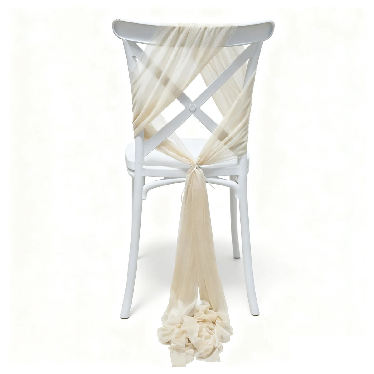YICKYUE  -  12PCS Rust Red Chiffon Chair Sashes Soft 17X250cm Chair Decor for Wedding Party Ceremony Church with Chair Luxury Decoration