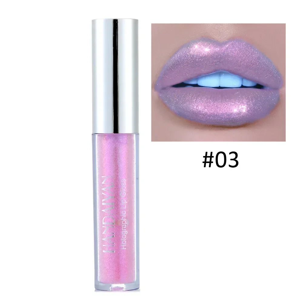 YICKYUE  -  6 Colors Laser Holographic Lip Gloss Liquid Lipstick Mermaid Pigment Longlasting Glitter Lipgloss Waterproof Metallic Lip Makeup