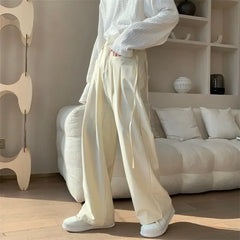 Hearujoy Work Slim Fit Man Suits Pants Office Straight Tressed Trousers for Men Fabric Luxury Anti-wrinkle Summer 2024 Dress New in Wear