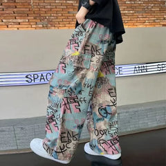 HEARUJOY  -  American Camouflage Fashion Spliced Multi-pocket Wide-leg Pants Men Y2k Gothpunk Street Hip-hop Loose Oversized Jeans Women