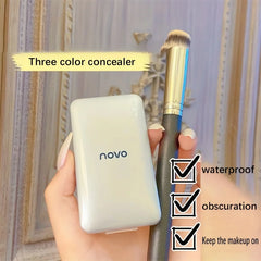 YICKYUE  -  Three-Color Concealer Palette with Mirror Waterproof Dark Circle &Acne Mark Cover Tattoo Coverage Long-Lasting Makeup Foundation