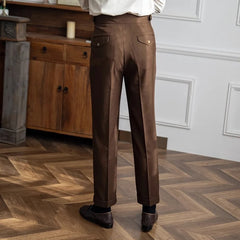 HEARUJOY  -  British Style Naples Suit Pants For Men Smart Casual High Waist Straight Trousers Spring Autumn Fashion England Pant Adjustable