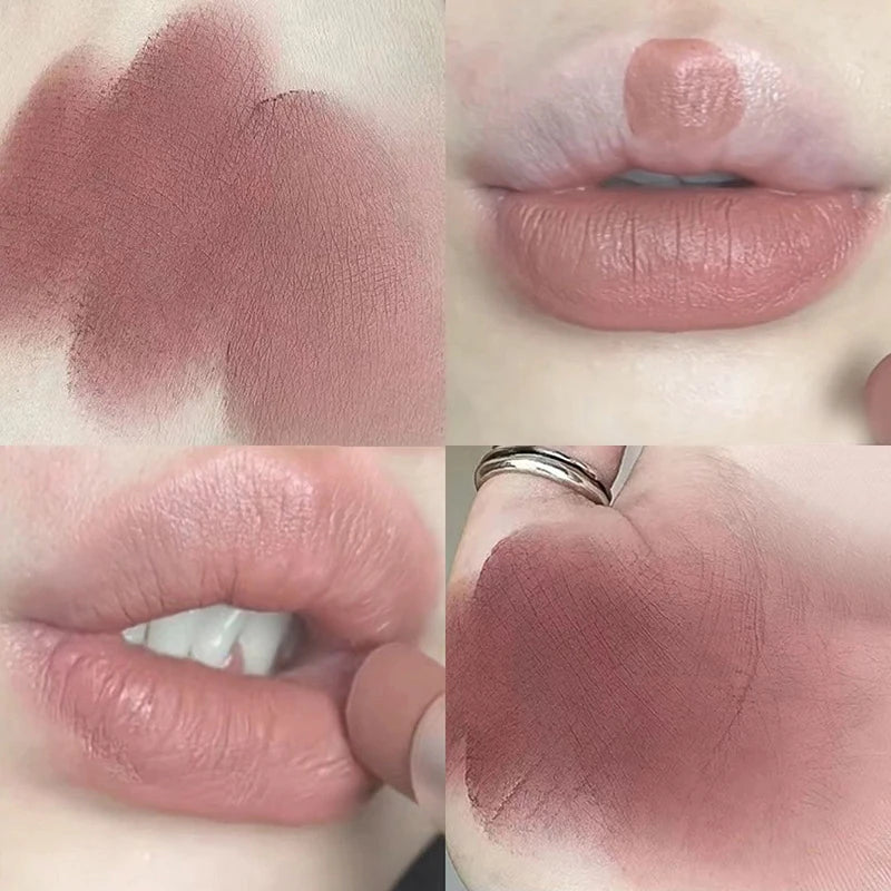 YICKYUE  -  Waterproof Velvet Lipstick Easy To Wear Long-lasting Lipstick Matte Nude Coffee Lip Glaze Non-stick Cup Makeup Lip Tint Cosmetic