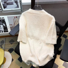 Hearujoy Mens Soft Knitted Tops Genderless 2024 Summer New Fashion Personalized Versatile Comfortable Short-Sleeved Knitwear Unisex
