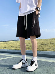 HEARUJOY  -  Men's Summer Knit Sport Shorts with 4 Pockets Drawstring Elastic Waist Loose Fit Straight Casual Shorts Big Size 8XL